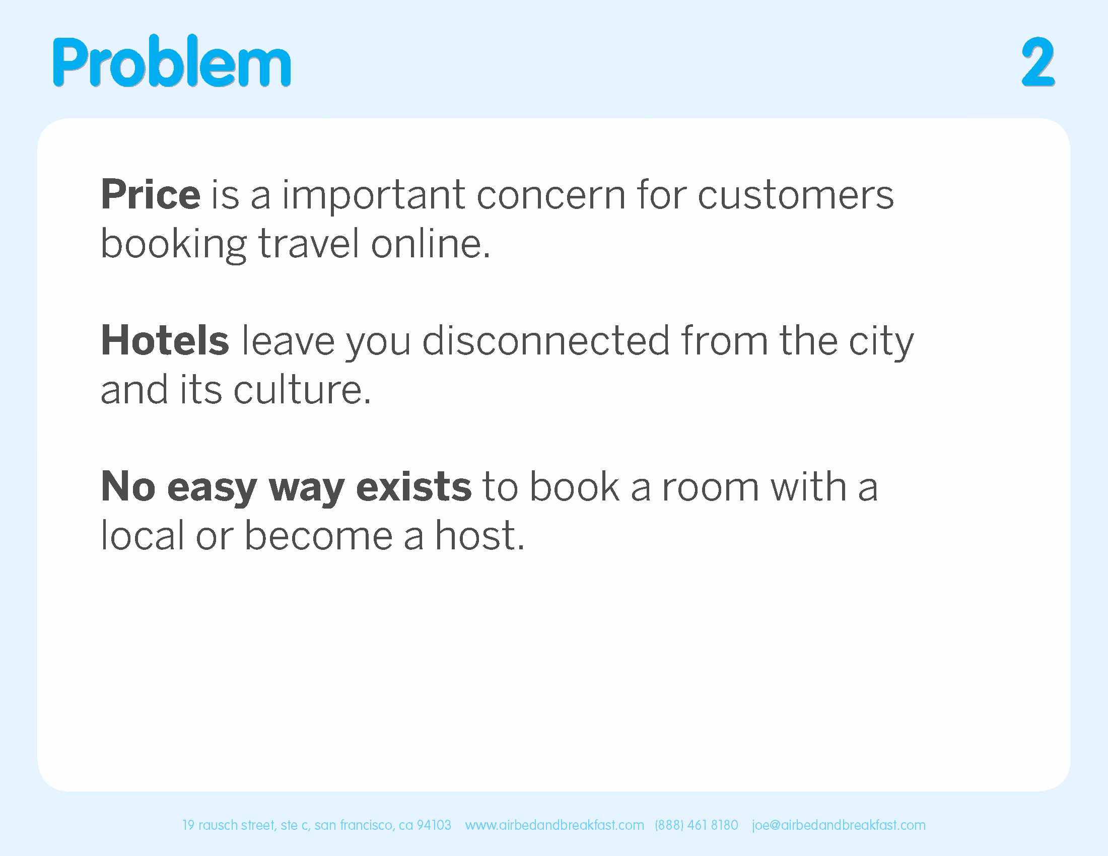 2 Airbnb pitch deck problem