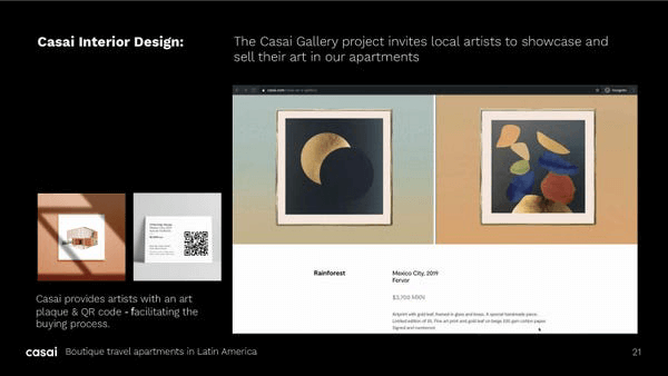 Casai interior design art gallery with abstract paintings in modern apartments.