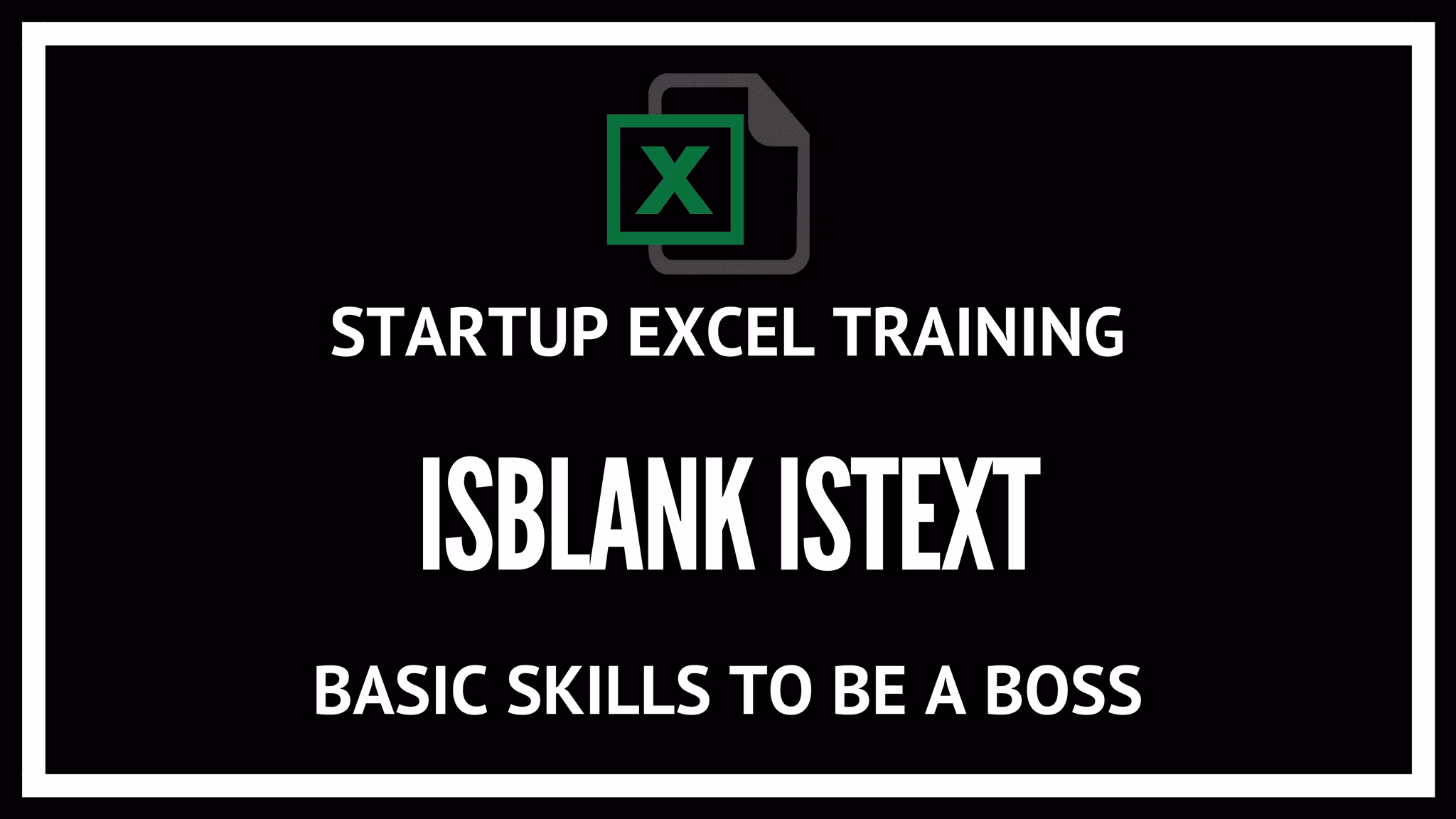 18. ISNUMBER, ISTEXT and ISBLANK: Startup and investor excel model training