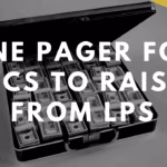 Venture capital one pager for fundraising from limited partners