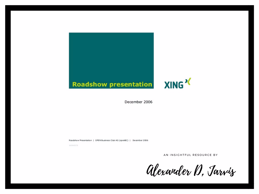 Xing original roadshow presentation pre-IPO