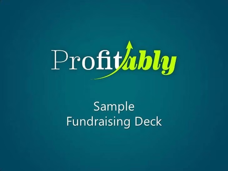 Profitably Pitch Deck to Raise Seed Capital Investment
