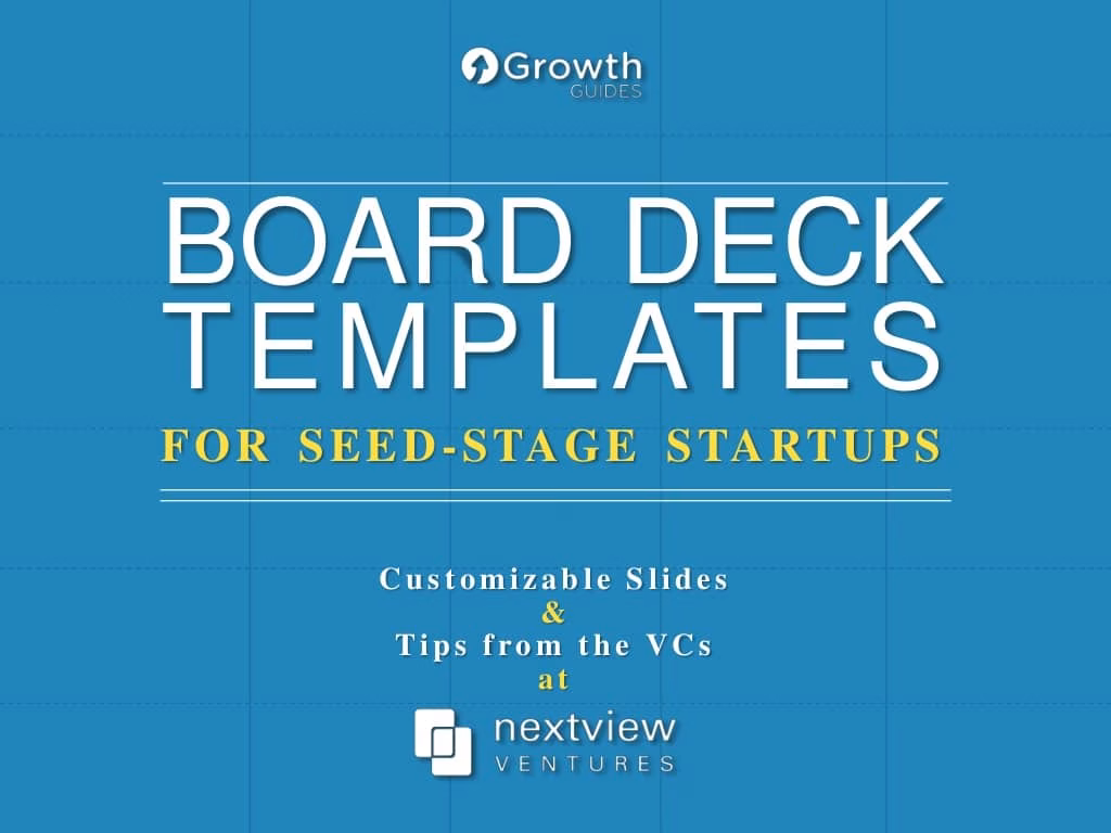 Board deck template for seed stage startups from nextview vc