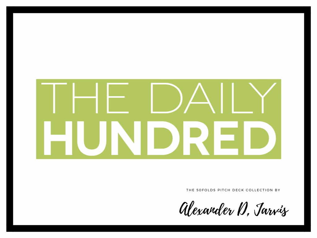 Daily Hundred Pitch Deck to Raise Seed Investment