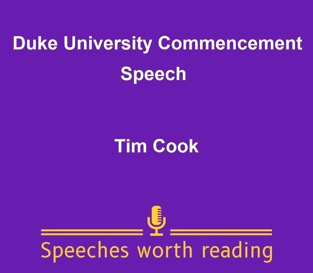 Duke University Commencement Speech by Tim Cook