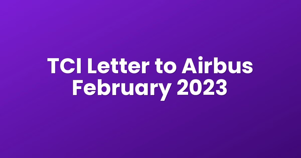 TCI Letter to Airbus February 2023