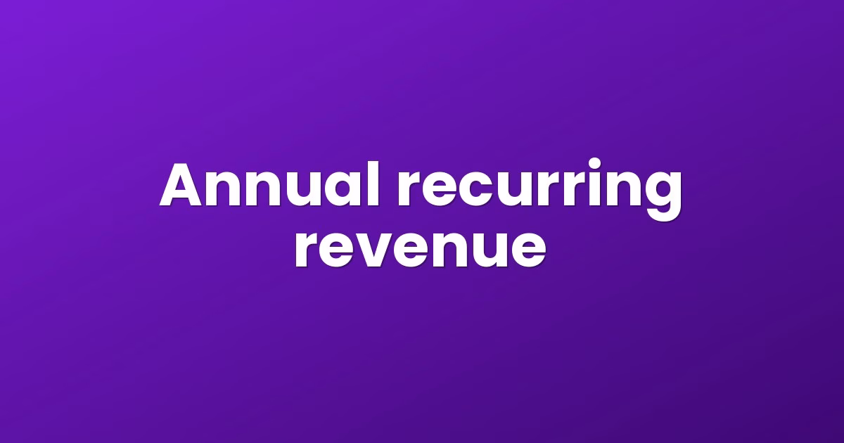 Annual recurring revenue