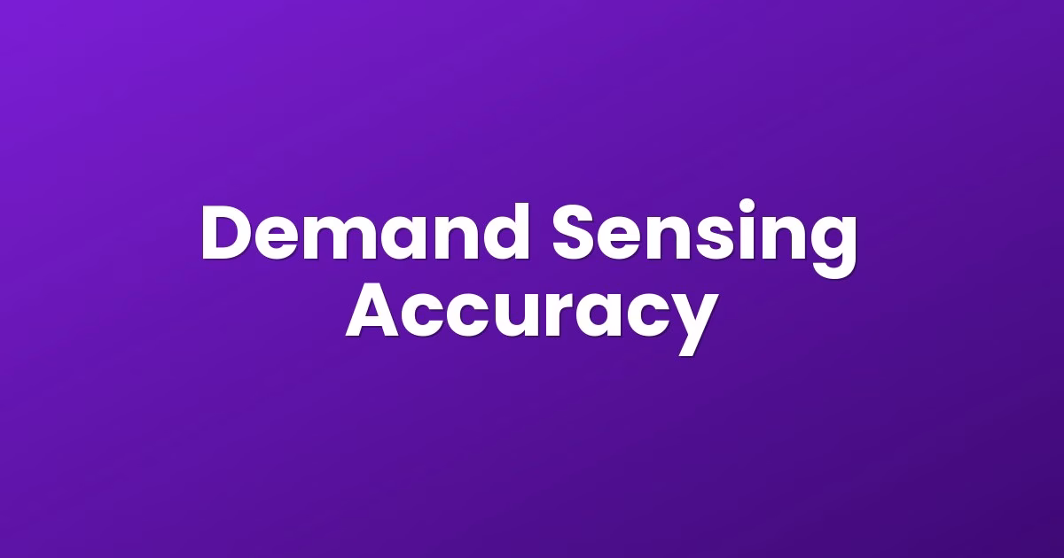 Demand Sensing Accuracy