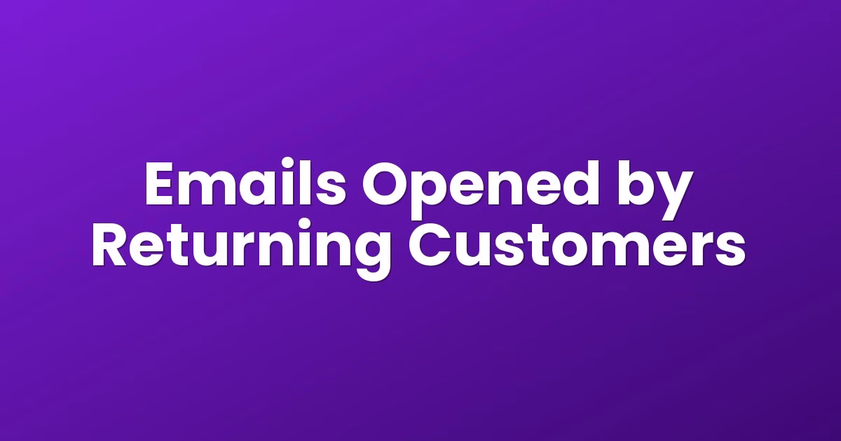 Emails Opened by Returning Customers