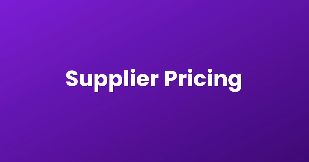 Supplier Pricing
